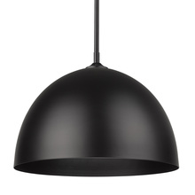  6956-L BLK-BLK - Zoey Large Pendant in Matte Black with Matte Black Shade